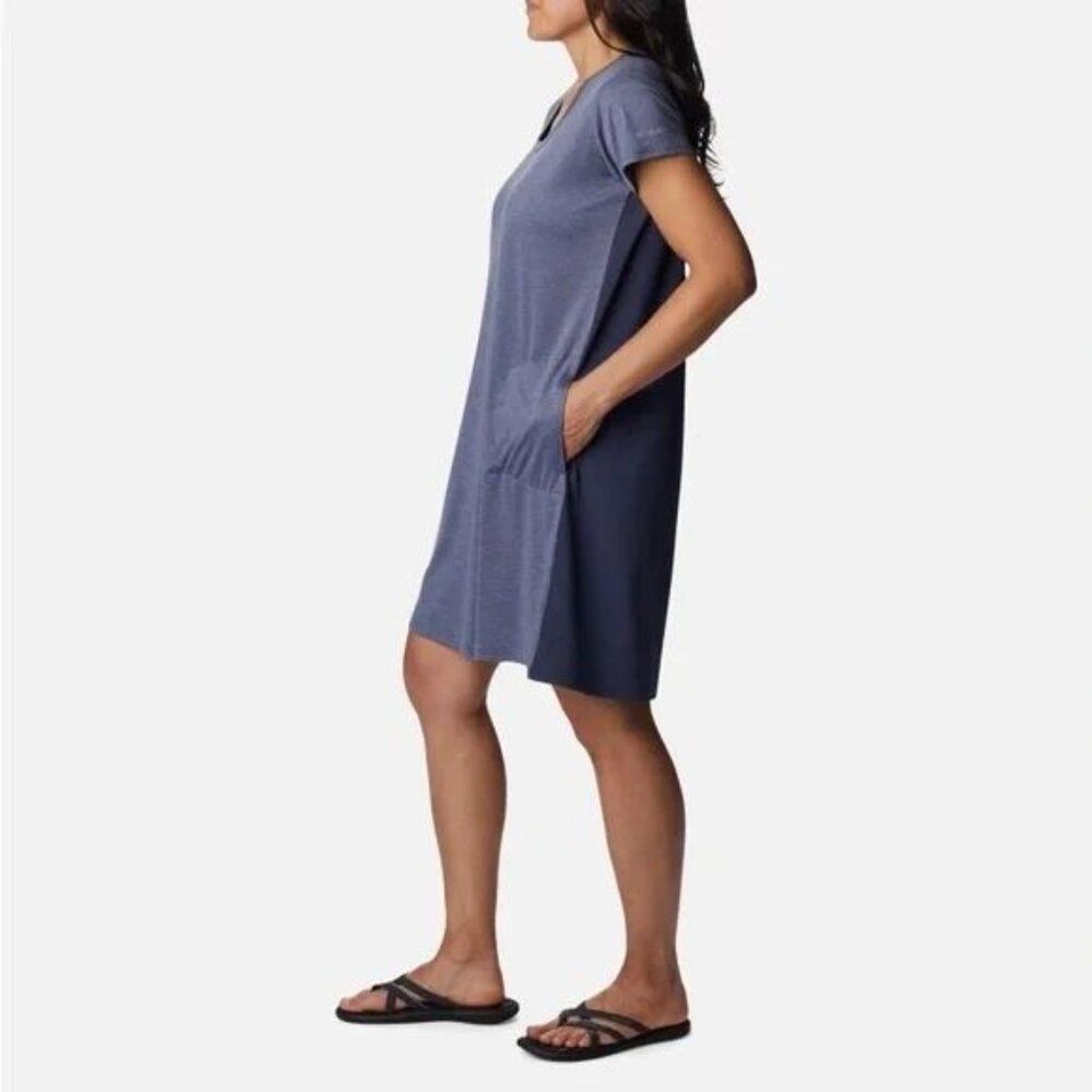 Columbia Hazel Springs Shirt Dress Short Sleeve UPF 50+ Omni-Wick Size Medium